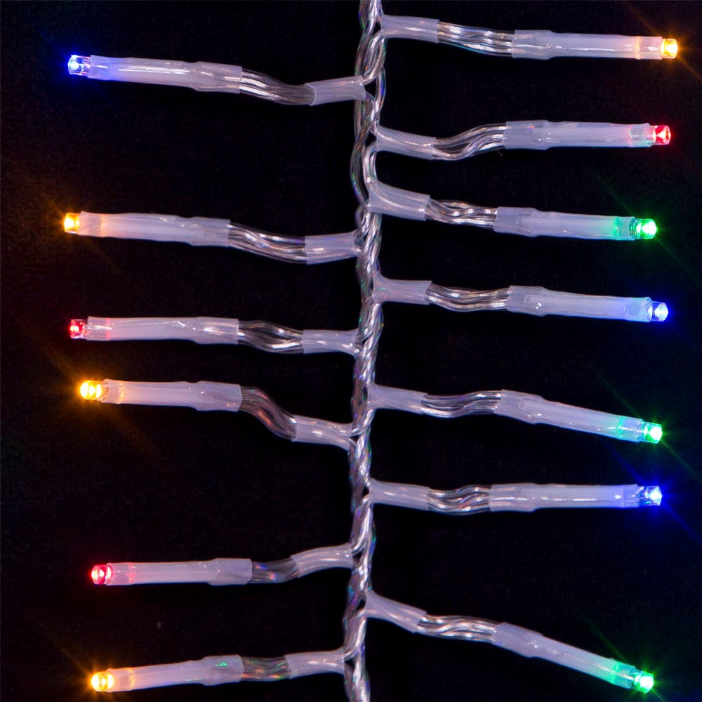 Kurt Adler 480-Light 15.7-Foot Multicolored LED Connectable Cluster Garland